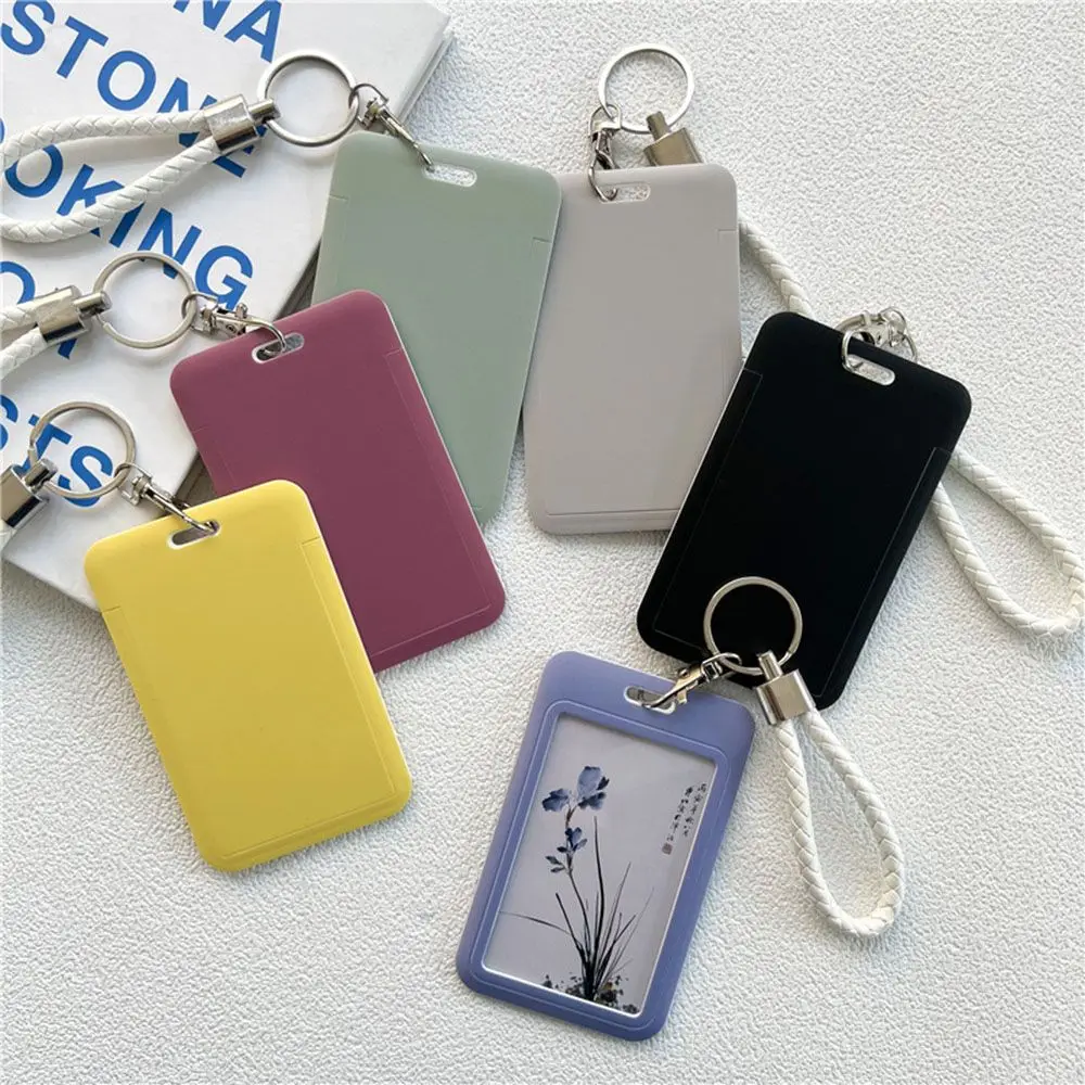 Cute Slider Credit Card Holders Bank ID Holders Badge Child Bus Card Cover Case With Keyring Women Men Business Card Holder Bags
