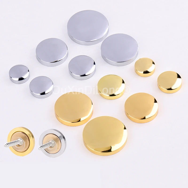 

400PCS Brass Decorative Nail Mirror Fixing Screws Advertisement Nail Fittings Brass Fasteners Screw Cover Caps Gold/Silver GF989
