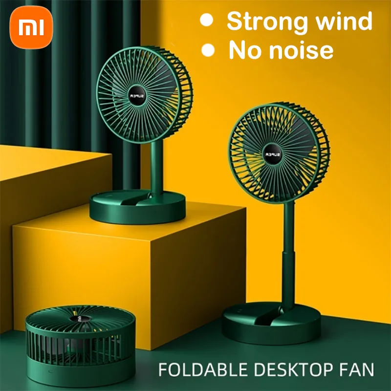 Xiaomi 2 In 1 Foldable Telescopic Fan 3 Gear Portable Fan Usb Rechargeable Mini Folding Telescopic Low Noise Fan for Outdoor