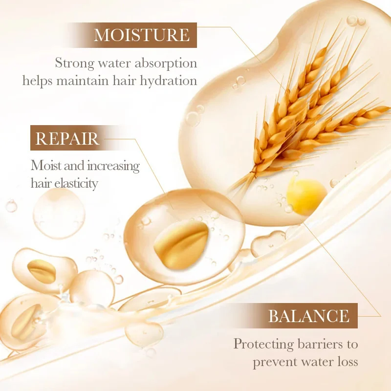 czołowa keratynowa maska do włosów 5-sekundowa naprawa zniszczonych puszących się Miękkie gładkie błyszczące ryżowe odżywianie nawilżają