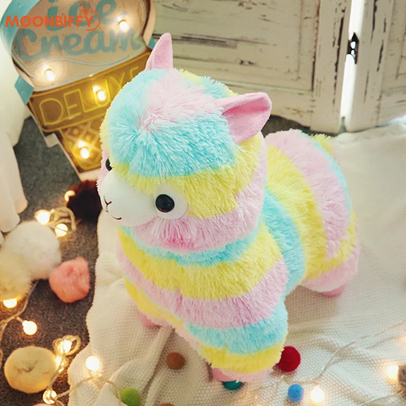 

25cm Colorful Alpaca Plush Soft Toys Sleeping Mate Stuffed Plush Toys Doll Baby Cute Animal Doll Soft Cotton stuffed doll Home