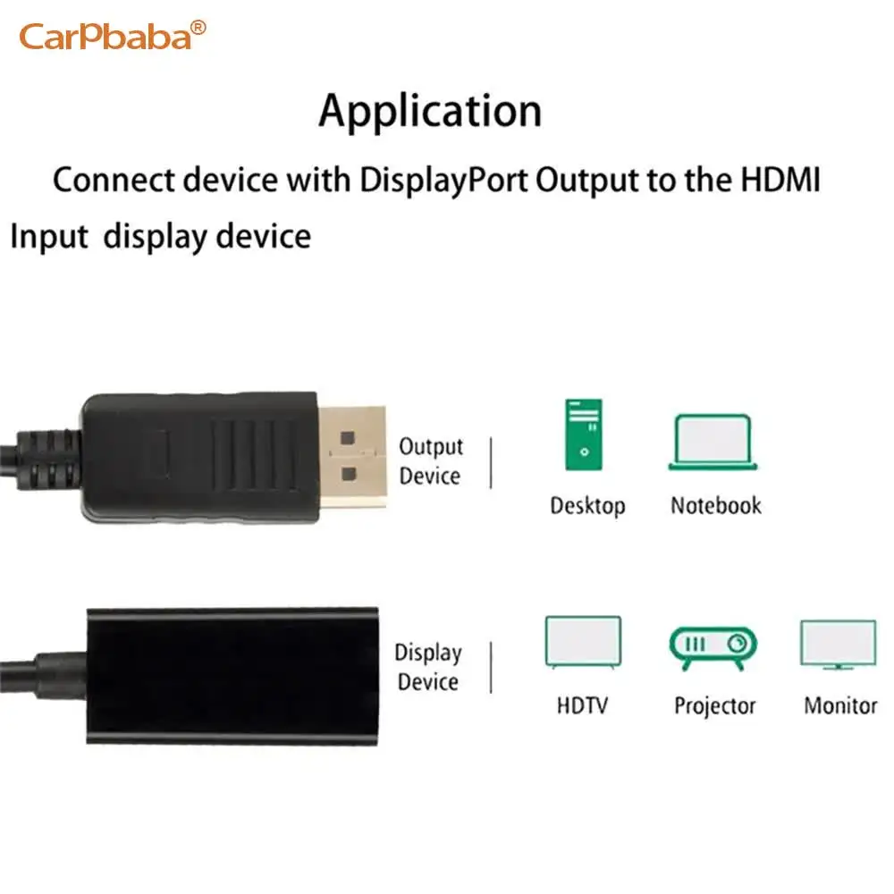 Carpbaba 4K DP-HDMI-совместимый адаптер 1080P папа DP-мама HDMI-совместимый кабель-конвертер