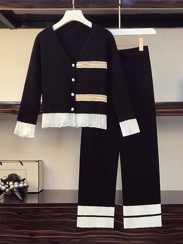 Женский трикотажный костюм из 2 предметов мягкий однобортный Кардиган с