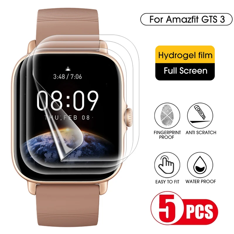 Мягкая прозрачная защитная пленка из ТПУ для смарт-часов Amazfit GTS 3 mini | Электроника