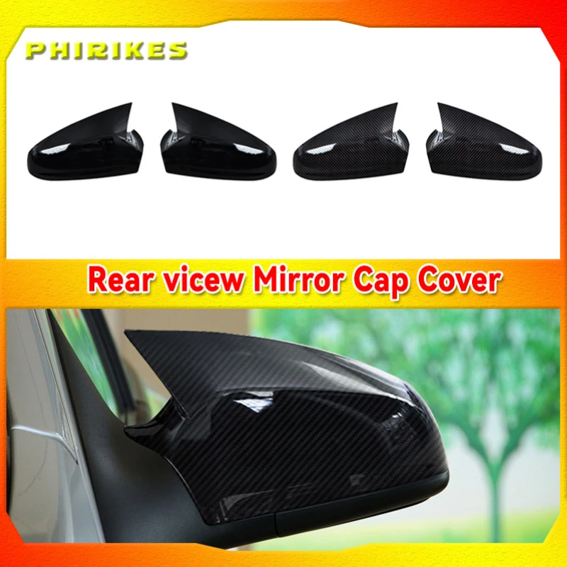 

For Opel Astra J 2 Pieces ABS Plastic Bat Wing Mirror Covers Caps Rearview Mirror Case Cover Gloss Black Car Accessories