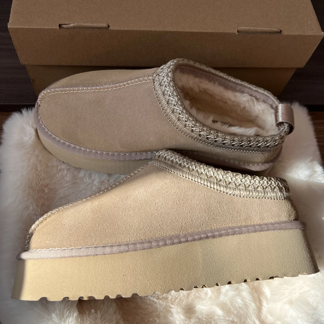 

Women Men Slip-on Shoes Leather Ankle Snow Boots Plush Ankle Ultra Mini Platform Boot Winter Classic Black Slides Fur Boots