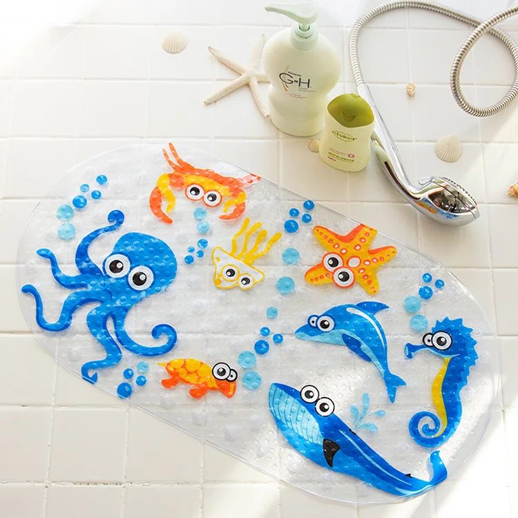 

Children's Cartoon Design Bath Mat With Suction Cup Bathroom Toilet Anti-slip Mat Bathroom Shower Room Bathtub Foot Mat ZC128