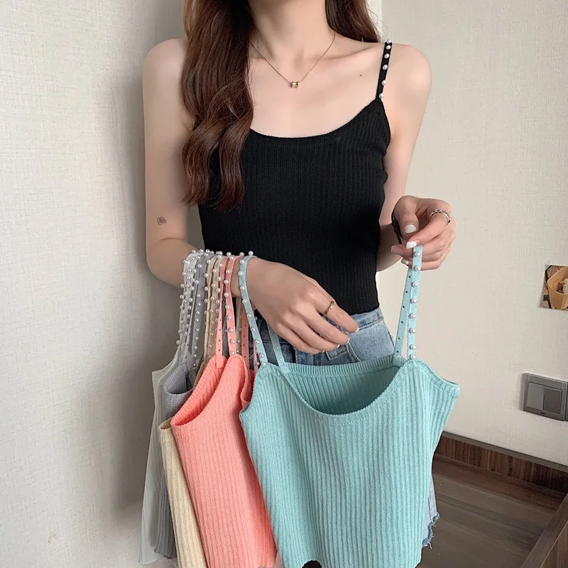 

2021 новый стиль с красивой спинкой жилет внутри и небольшой очаровательный ветер бисер плечевой ремень снаружи для женщин