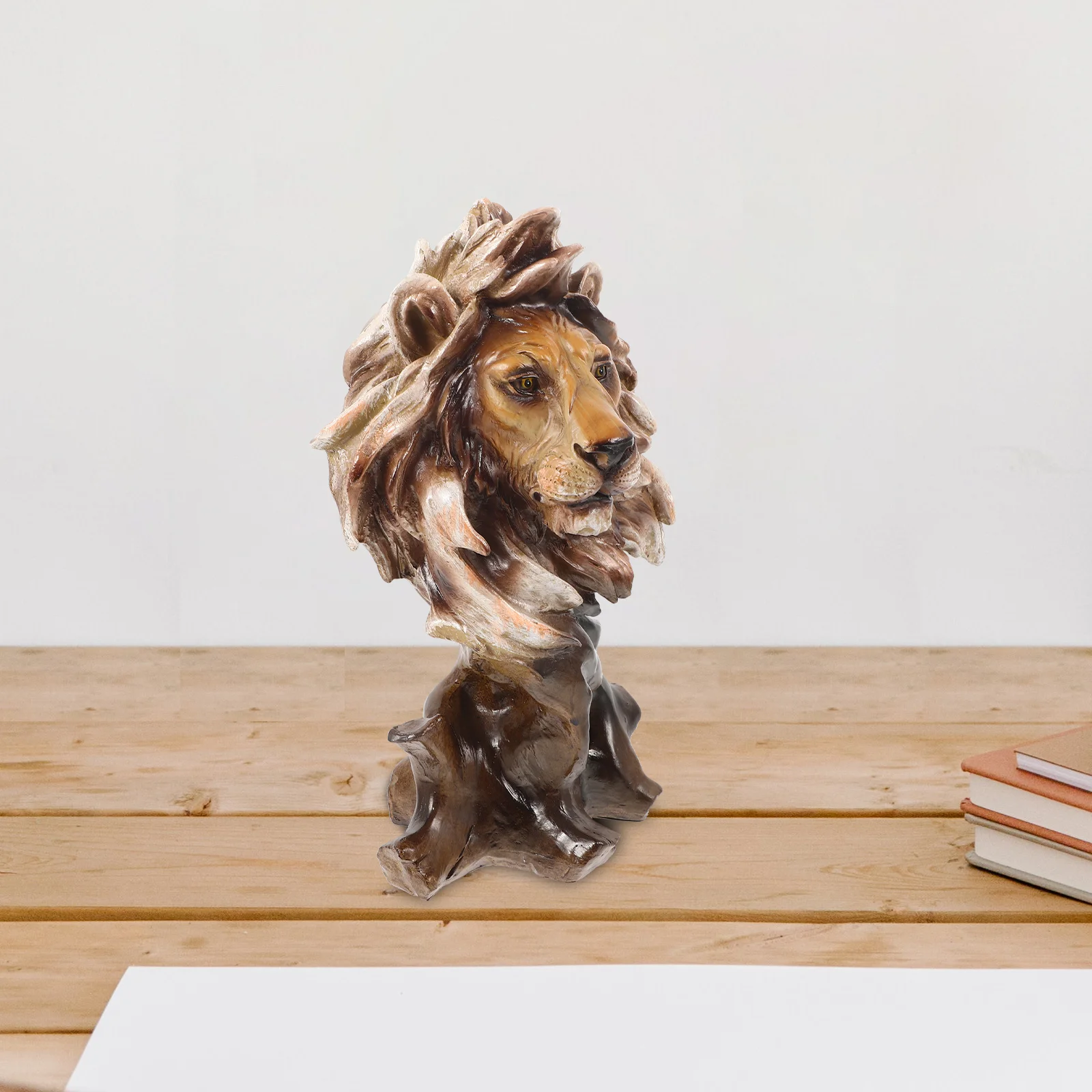 

Искусственная винтажная скульптура голова льва фигурка головы животного офисный стол Лев ремесло