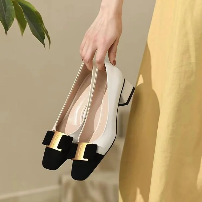 

Туфли-лодочки женские кожаные, классические, без застежки, Повседневная Удобная летняя обувь для девушек, 2023