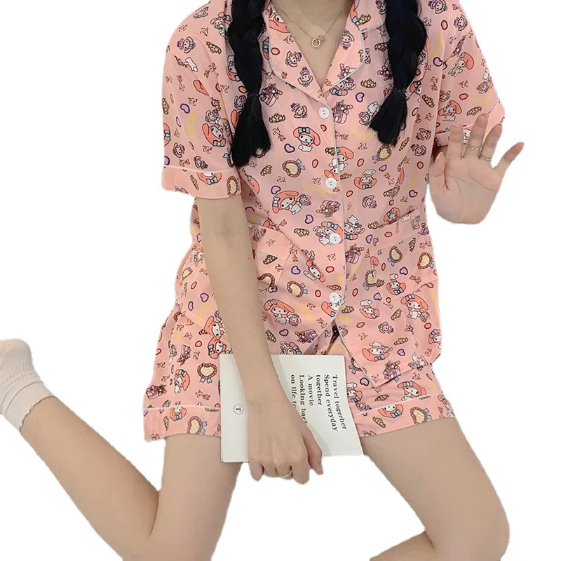 New Spring Autumn Pajamas Women's Checkered Letter Suit Loose Long Sleeve Casual Korean Version Home Wear Sleepwear Nightwear