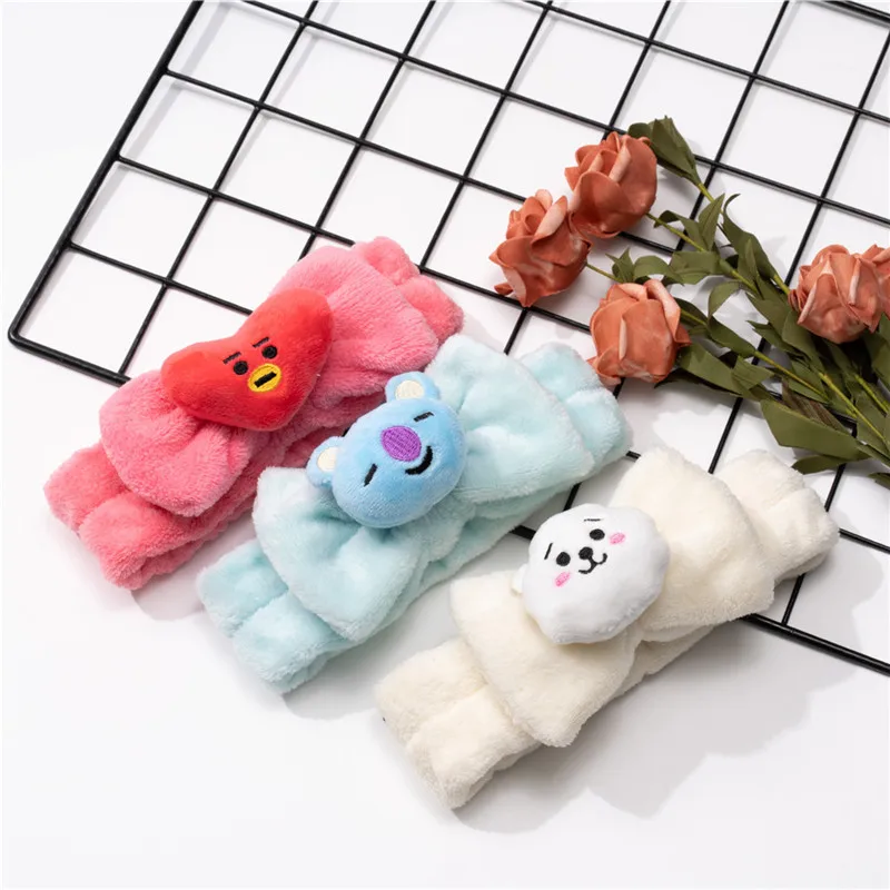 New Korean Boys  Fleece Wash Face Bow Hairbands For Women Girls Headbands Headwear Hair Bands Hair Accessories