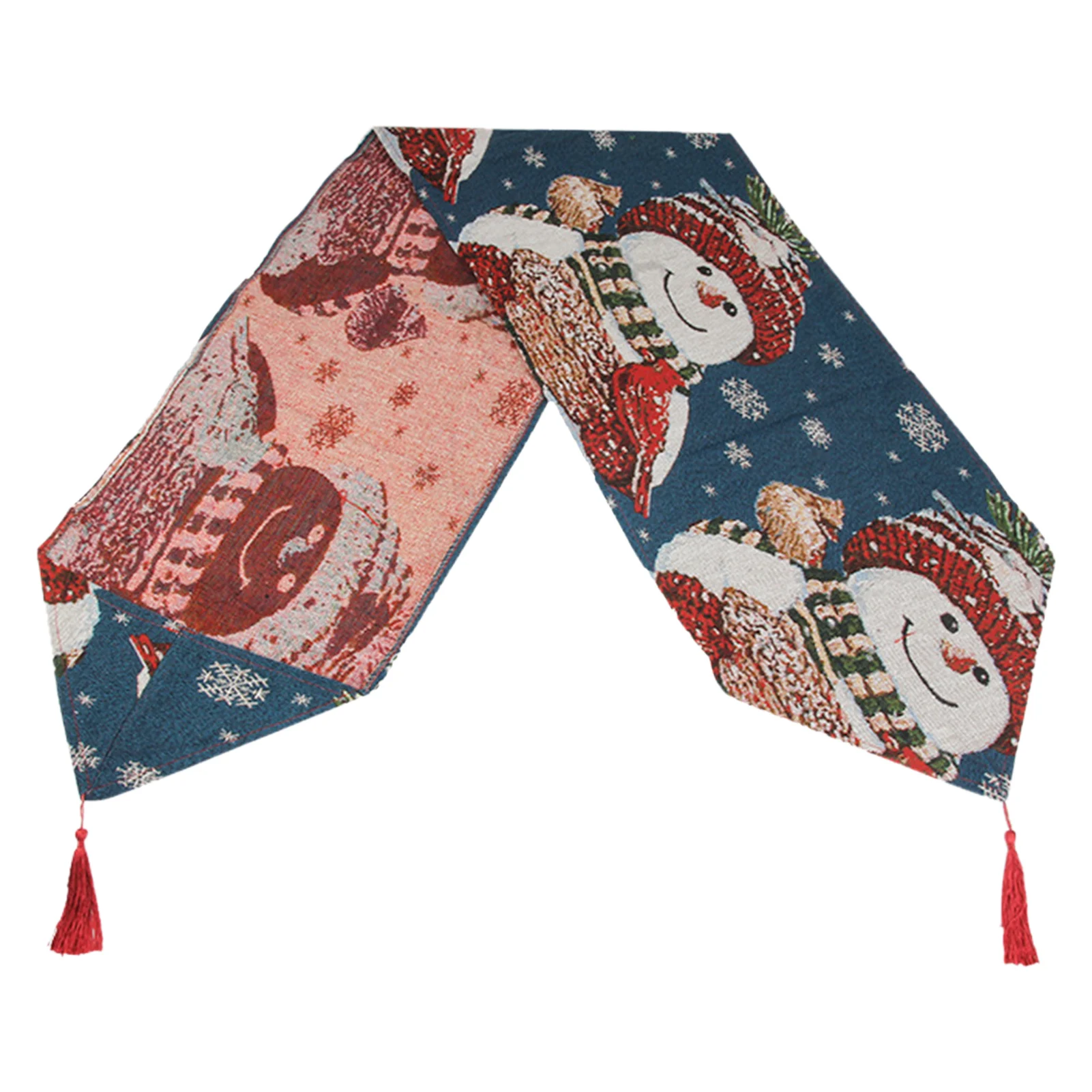 

Winter Snowman Christmas Table Runner Seasonal Holiday Kitchen Dining Table Decoration Tablecloths Party Decorations Thanksgi