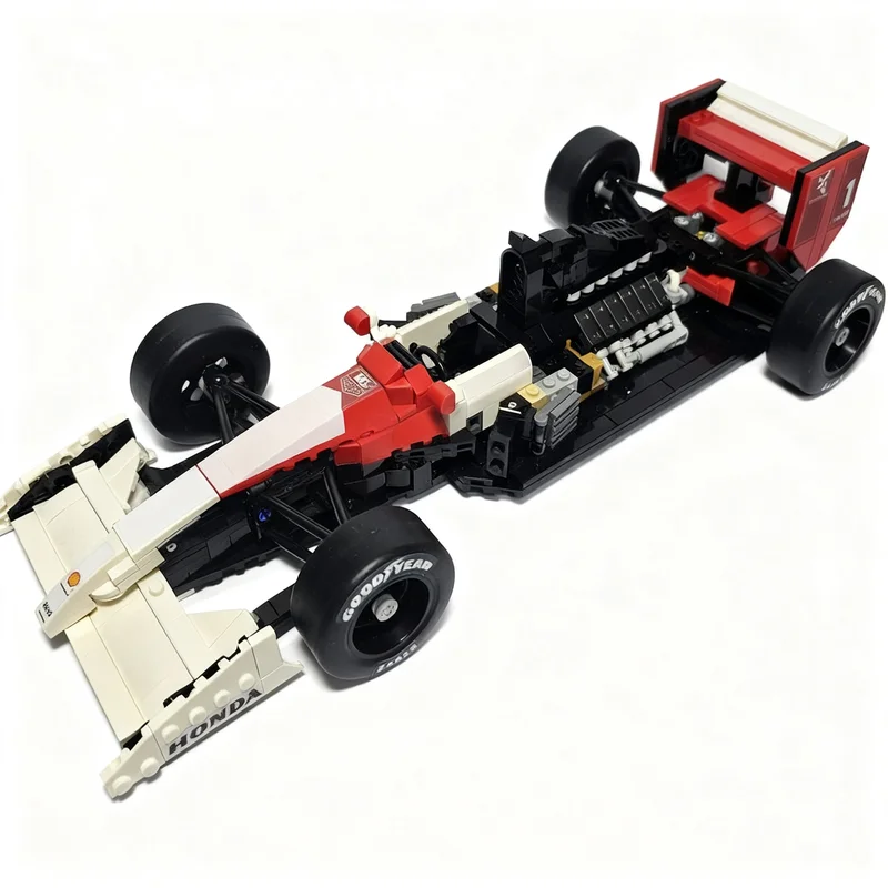 Фото 806 деталей MOC Cars McLaren MP4 6 - Воспоминание об Айртоне Сенне, 3 модели строительных блоков, рождественский подарок, игрушки, архитектурный конструктор. №4