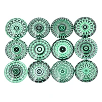 onwear mix green mandala photo cabochon 12mm 14mm 10mm 18mm 20mm 25mm round dome glass jewelry findings for earrings pendant