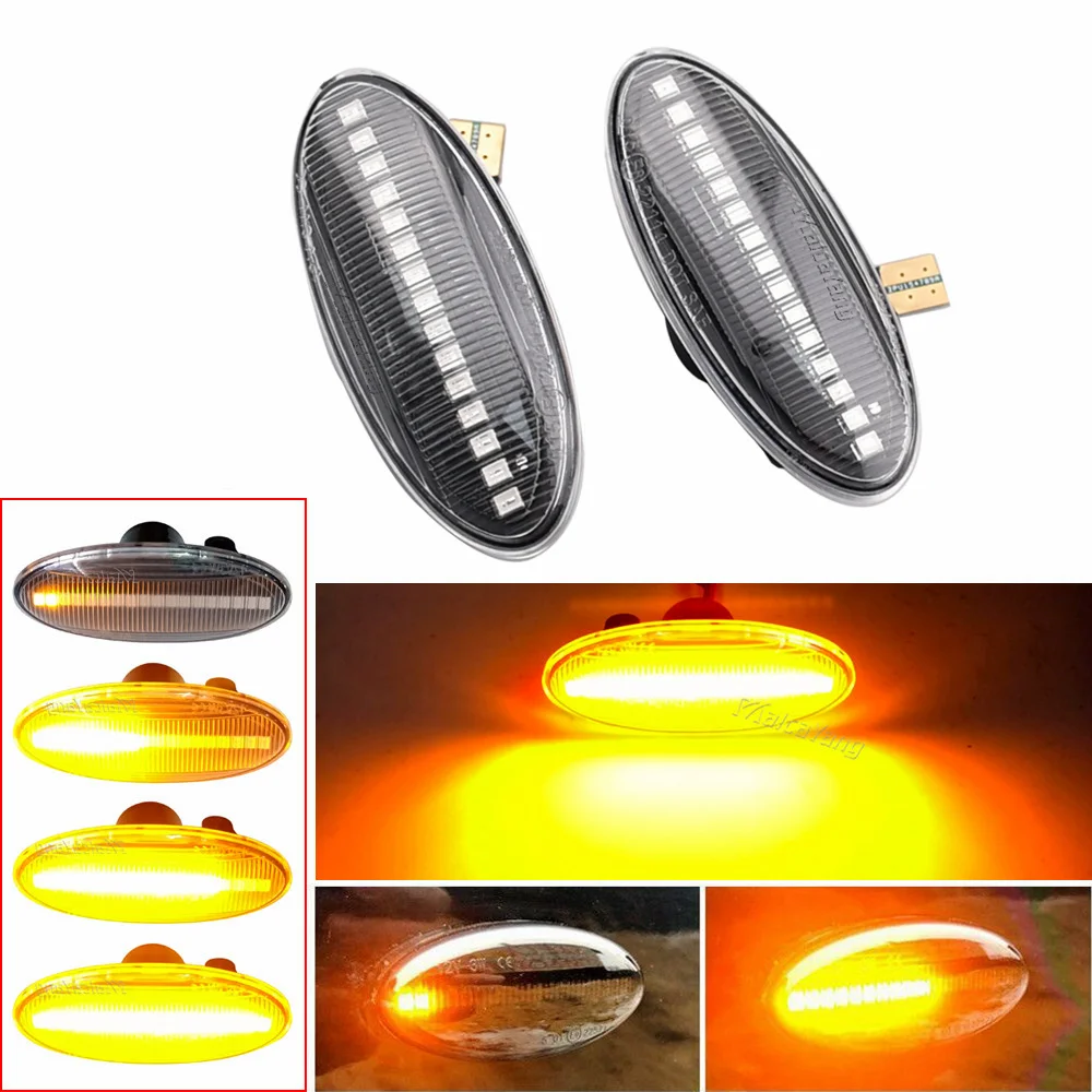 

2Pcs Led Flowing Car Side Marker Lights Turn Signal Indicator Lamps 12V For Mercedes-Benz Smart Forfour W453 2014-2019