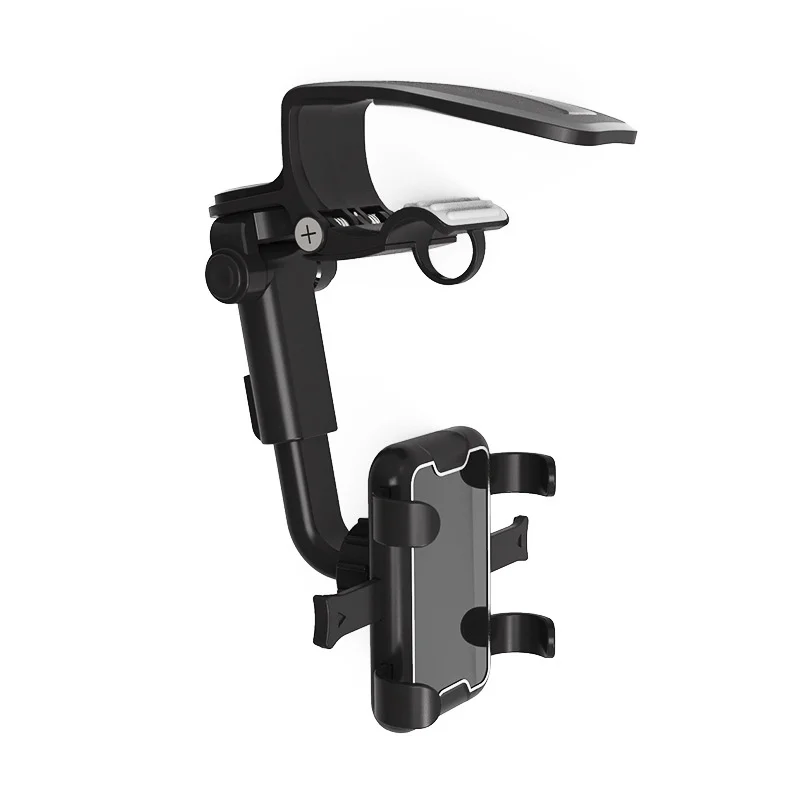 

Universal 360° Rearview Mirror Phone Holder for Car Mount Phone and GPS Holder Rotating Adjustable Telescopic Car Phone Holder