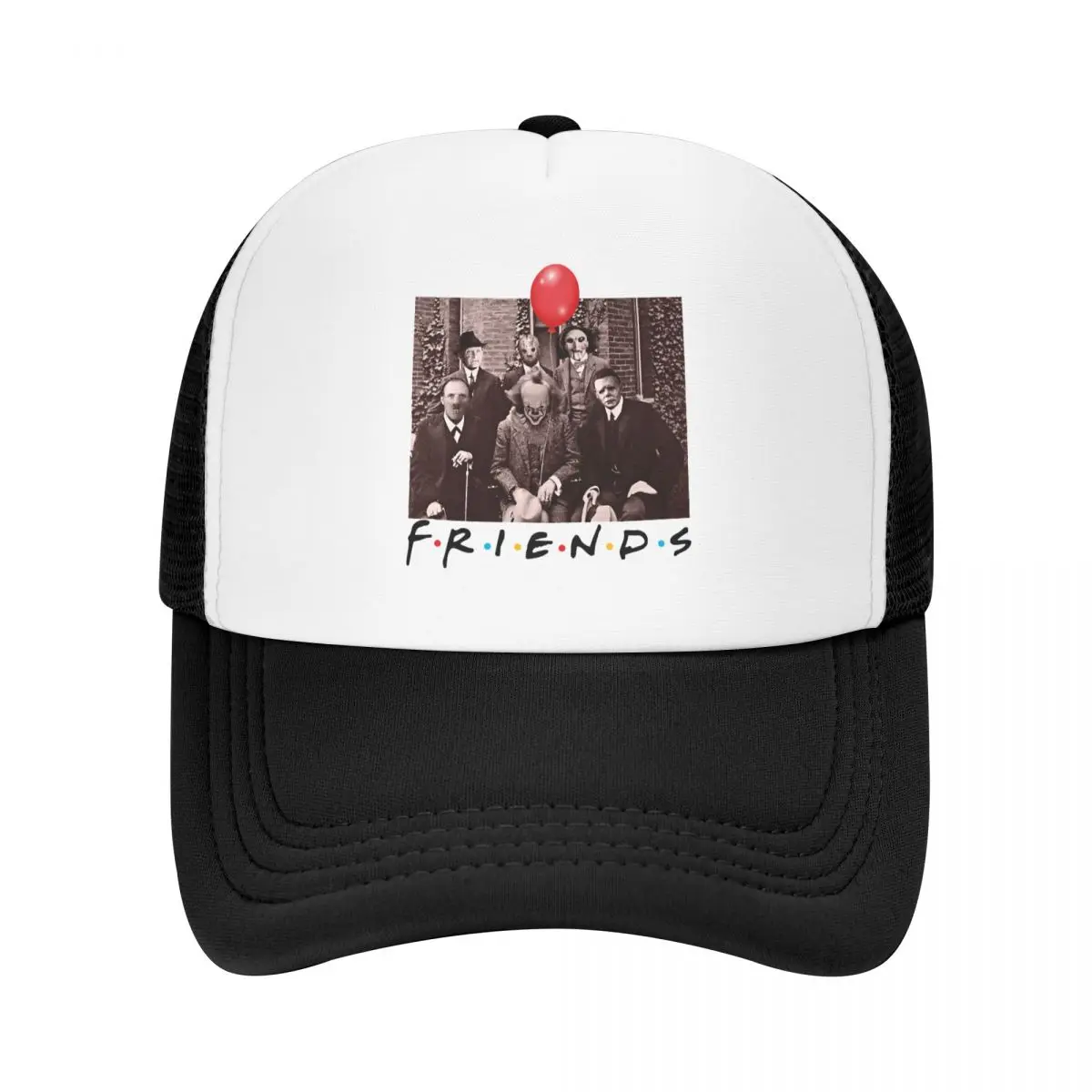 

Custom Horror Friends Scary Creepy Halloween Trucker Hat Men Women Breathable Baseball Cap Summer Sports Hats Snapback Caps