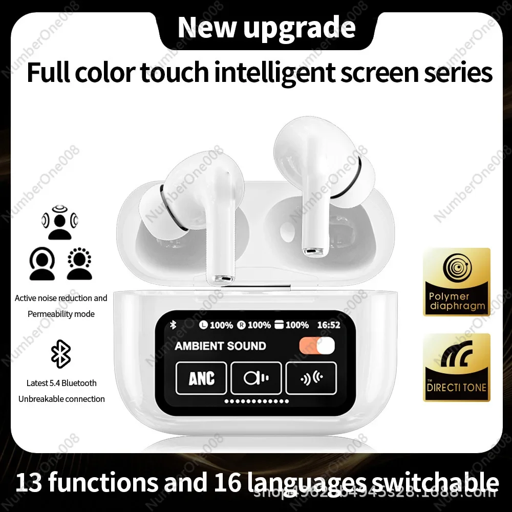 Фото Наушники Bluetooth с цветным экраном и шумоподавлением A9pro №4