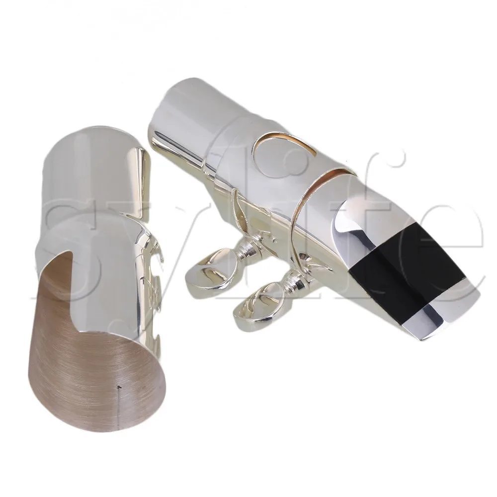 Е-плоский альт саксофон мундштук крышка Лигатура серебро никелированный #6 |