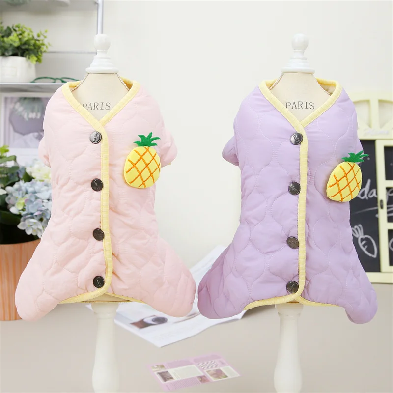 

B08 Puppy overcoat Clothes Dog Winter Jumpsuit Autumn Coat Four-legged Cotton-padded Jacket