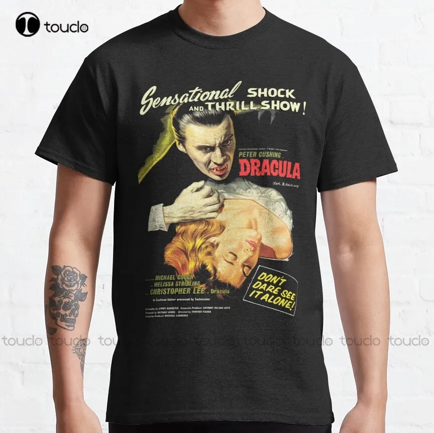 

Dracula - Original Hammer Poster Artwork Frankenstein Classic T-Shirt Black T Shirt Custom Aldult Teen Unisex Xs-5Xl Cotton New