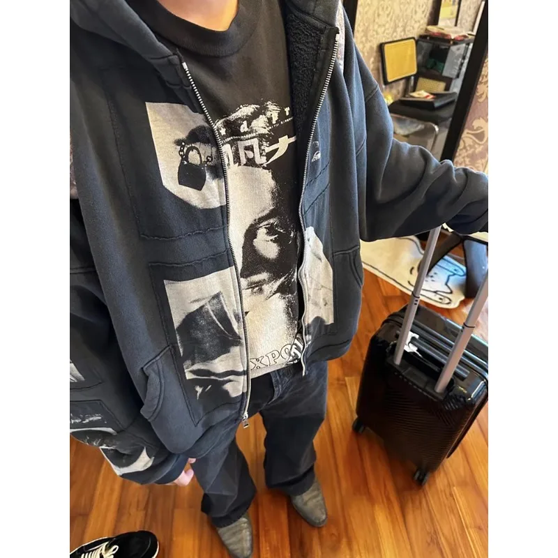 Женская винтажная Толстовка NIGO ERD Madonna с аппликацией в стиле пэчворк короткая