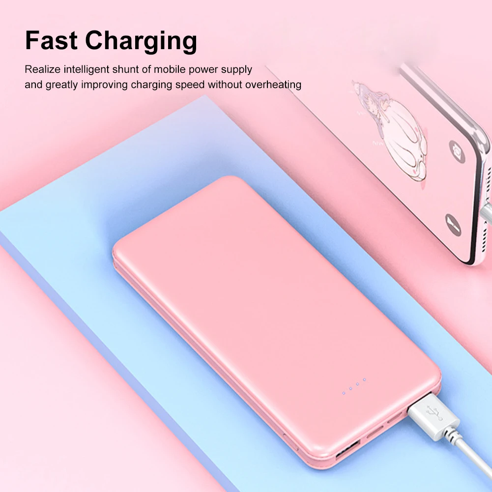 Портативное зарядное устройство 20000 мАч легкий внешний аккумулятор для телефона
