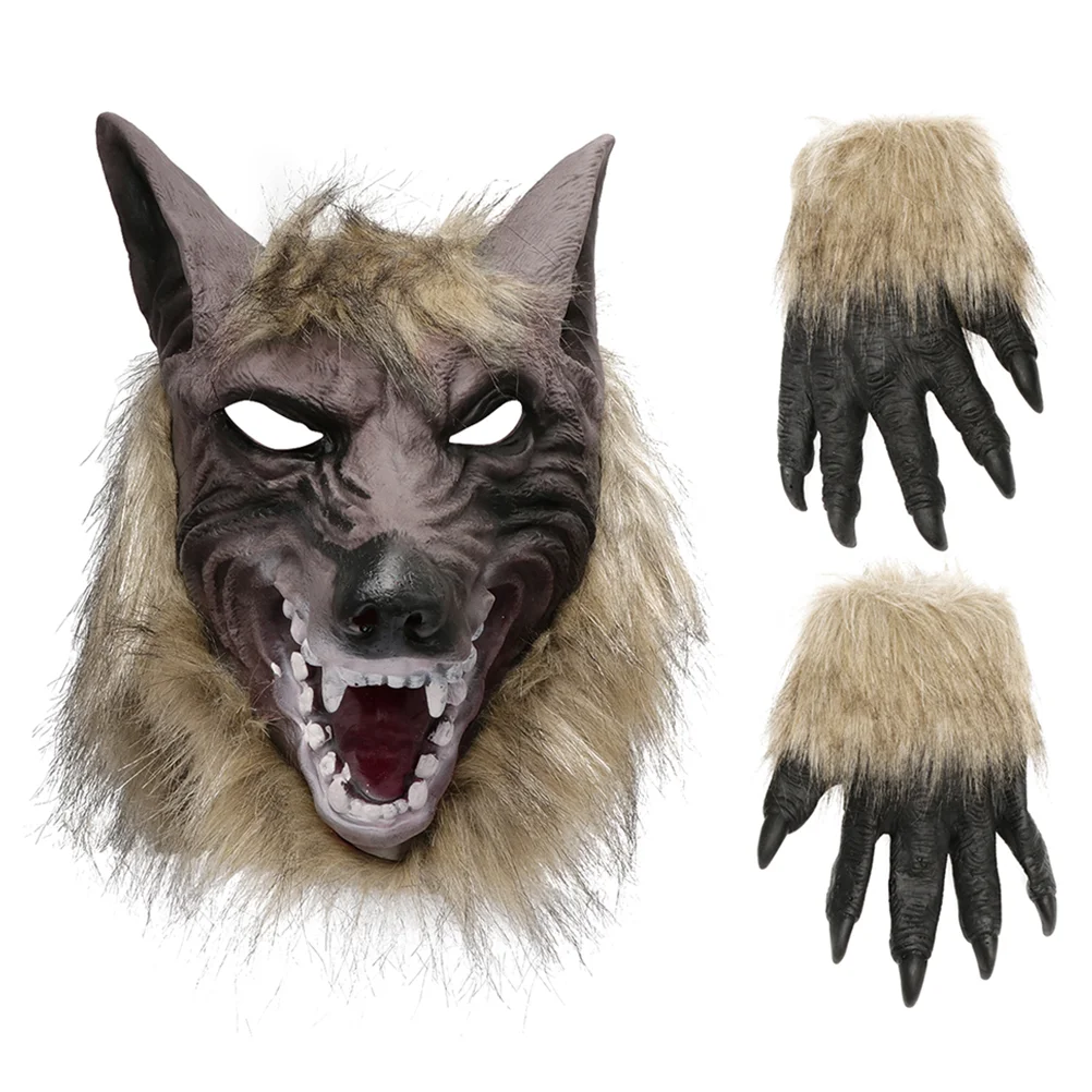 

Wolf Gauntlet Mask Kids Outfits Werewolf Costume Clothing Mardi Gras Masks Vinyl Halloween Animal Costume Child