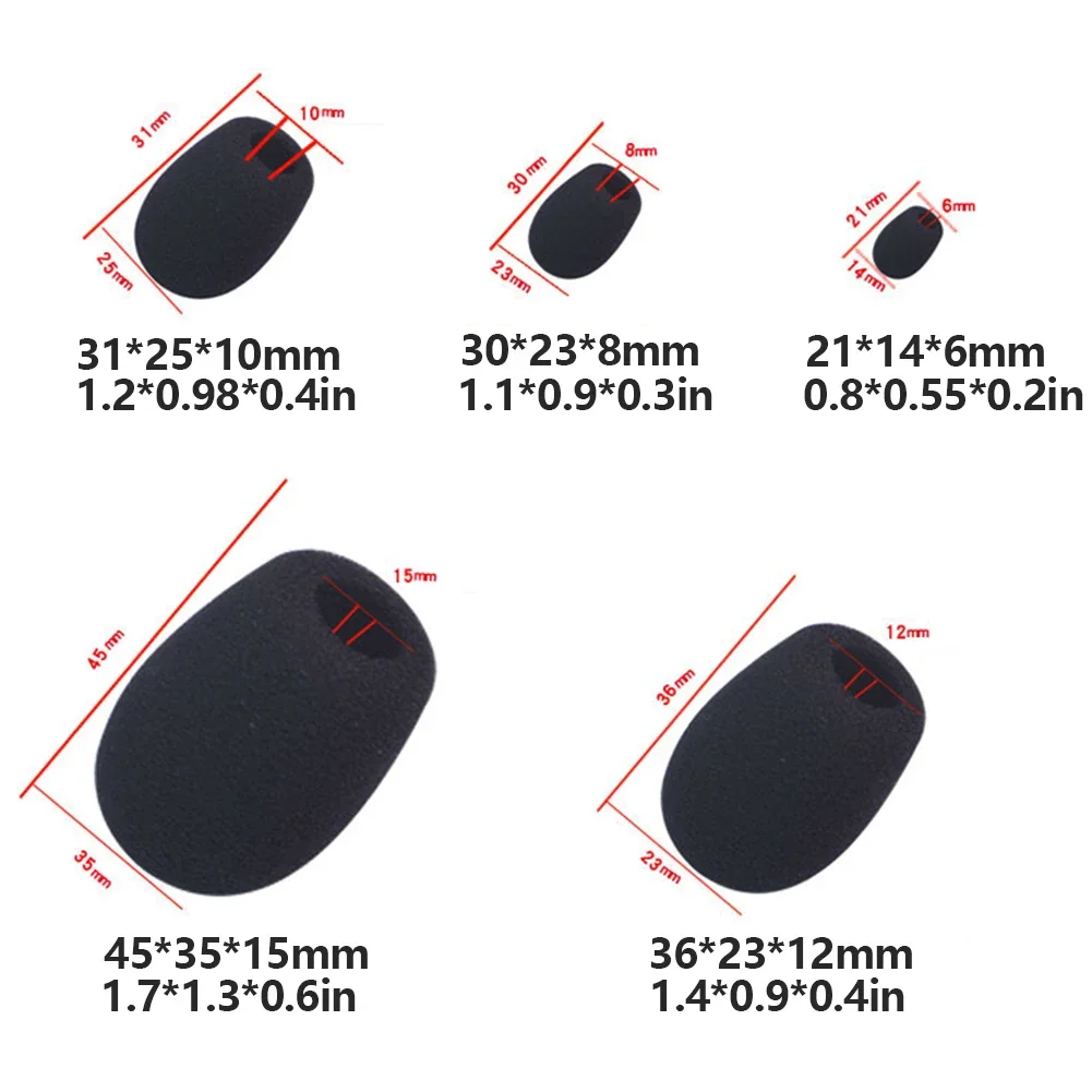 Пенопластовые чехлы для мини-микрофонов 10 шт