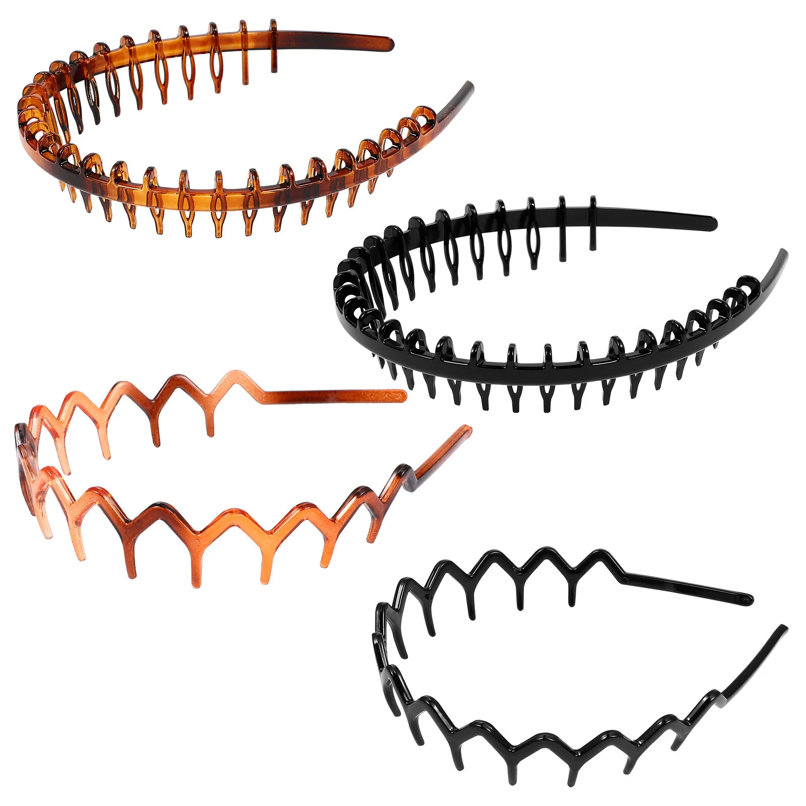 

4 Pcs Hair Accessories Toothed Hairband Girl Headbands Shape Non-slip Plastic Acrylic Ribbons Girls