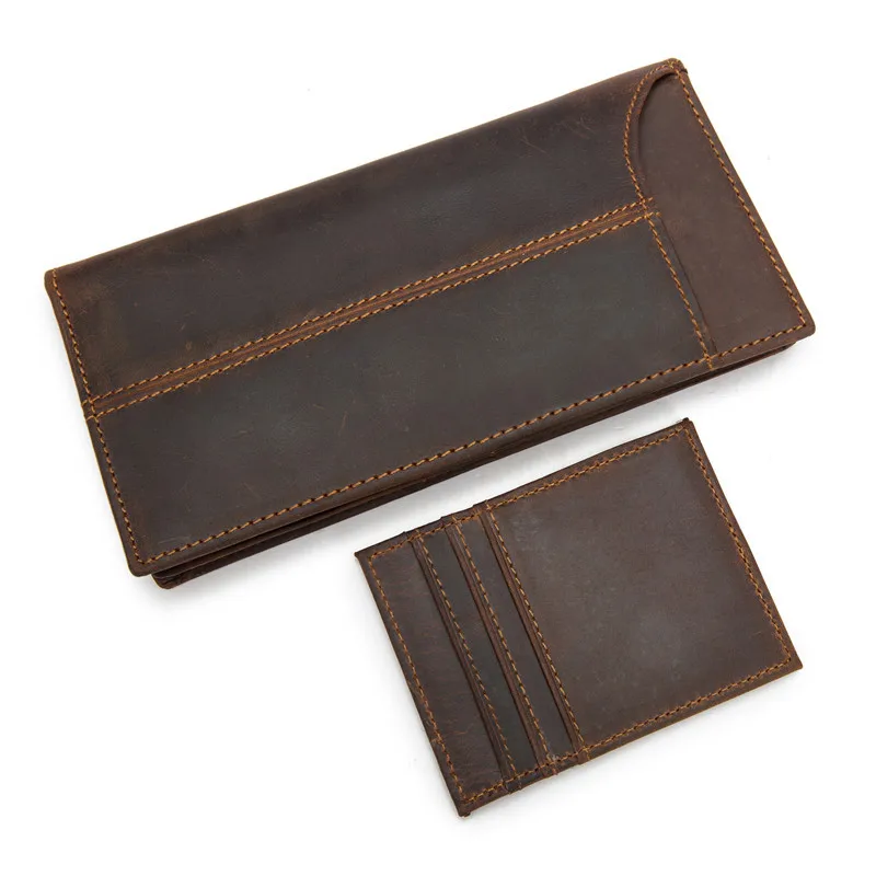 

Кредитный Умный кошелек для мужчин Crazy Horse кожаный мужской кошелек Длинные зарубежные кредитные держатели для мужчин