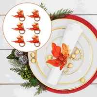 6pcs thanksgiving theme delicate napkin holder for table napkin clasp for home hotel decor restaurant
