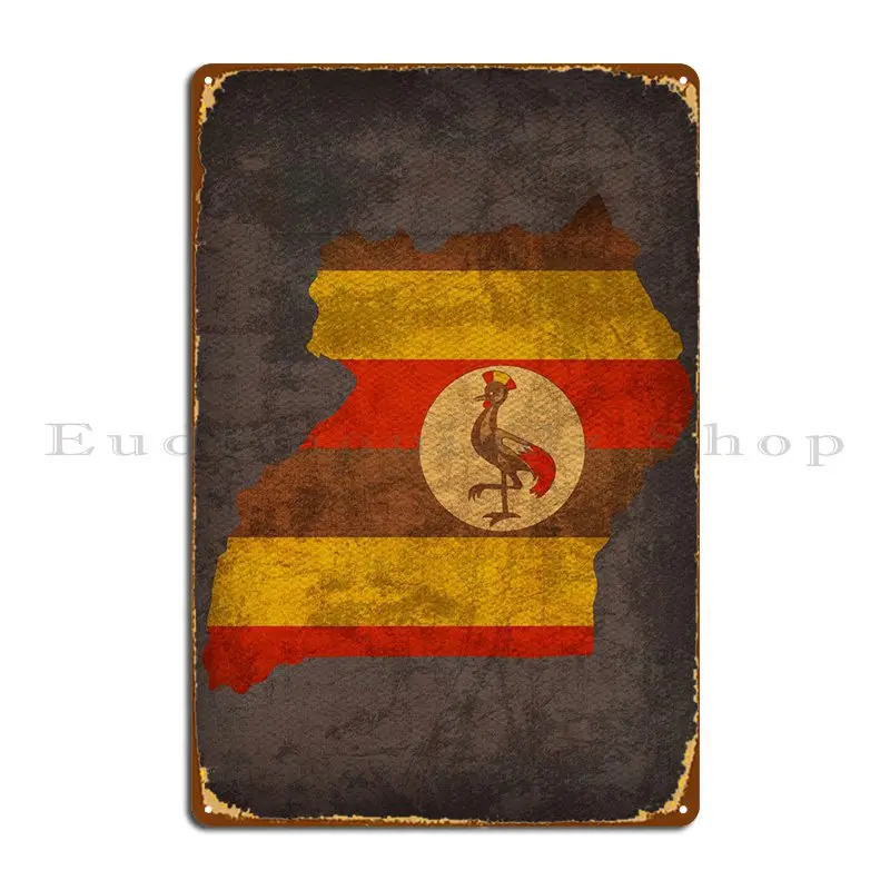

Uganda Country Flag Map Metal Sign Garage Garage Vintage Custom Design Pub Tin Sign Poster