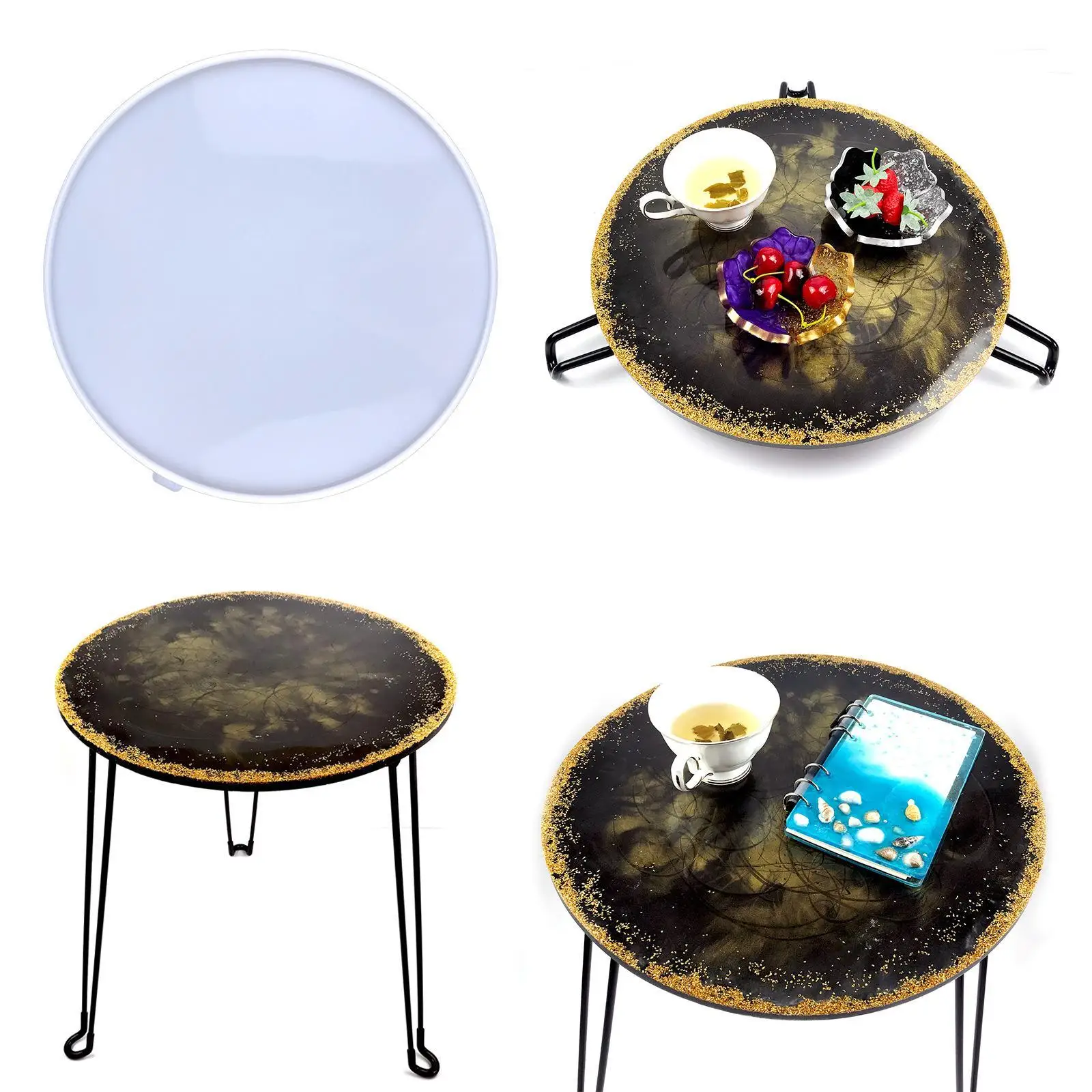 

DIY Round Tabletop Drop Glue Mold Ocean Big Round Table Silicone Mould DIY Crystal Epoxy Casting Resin Mould DIY Art Decoration