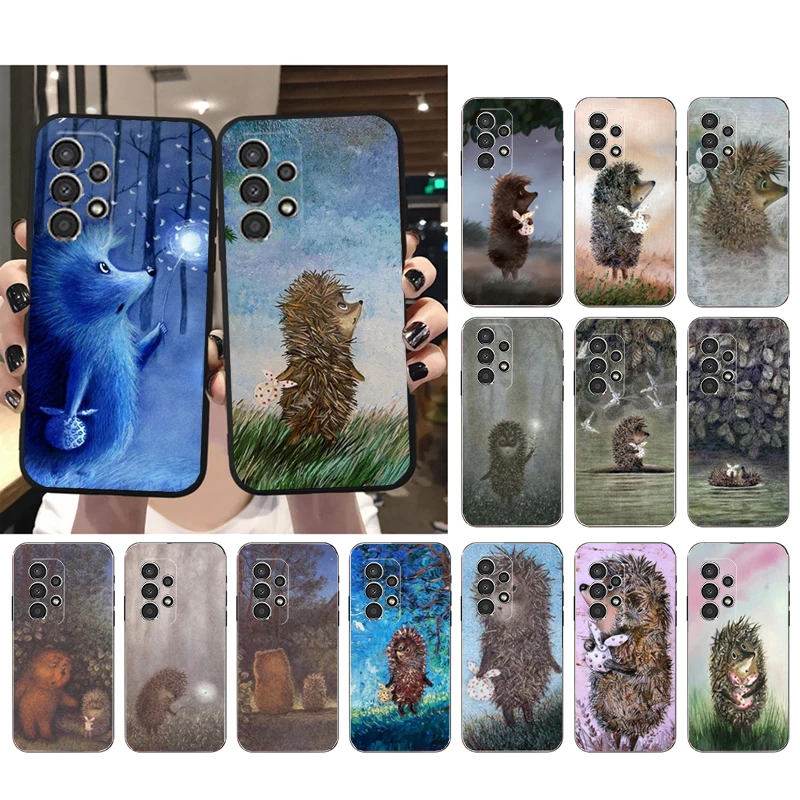 

Phone Case for Samsung Galaxy A73 A13 A22 A32 A71 A33 A52 A53 A72 A73 A51 A31 A23 A34 A54 A52 A53S Hedgehog in the Mist