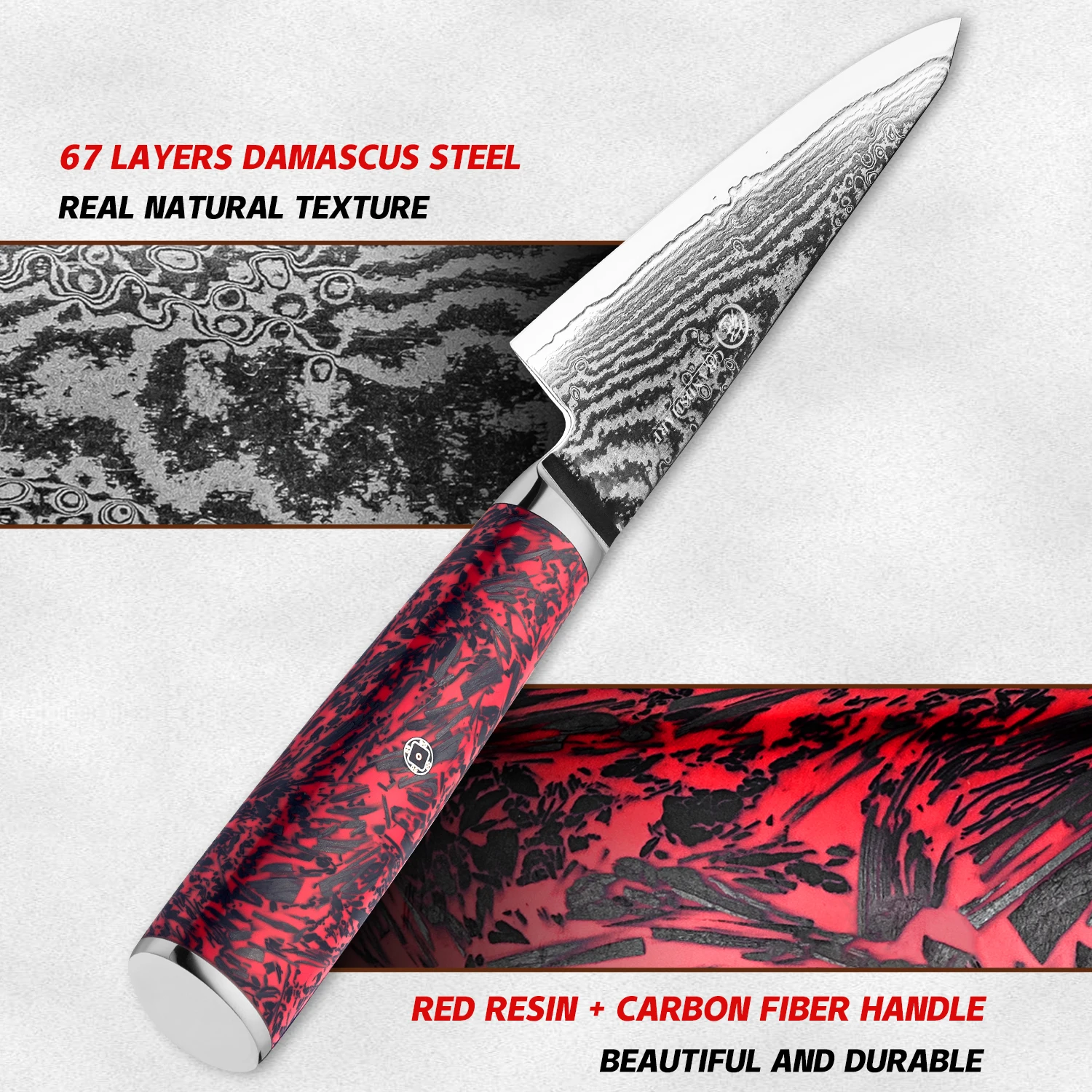 Grandsharp 5 8-дюймовый универсальный дамасский кухонный нож S35VN Стальной супер острый