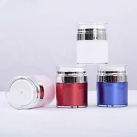 1pcs cosmetic jar acrylic cream refillable cans vacuum bottle press style cream jar vials airless cosmetic container 3050100g