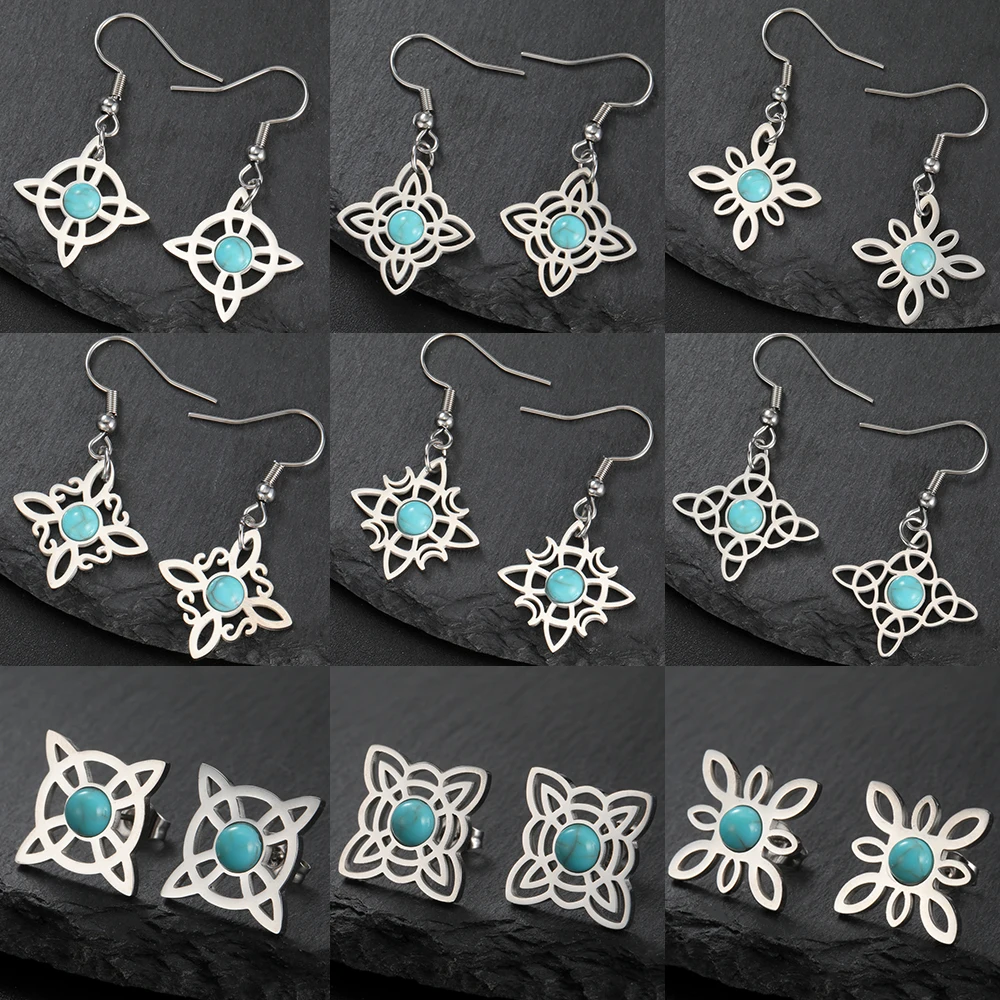 LIKGREAT кельтские висячие серьги-висюльки с узелком для женщин из нержавеющей стали