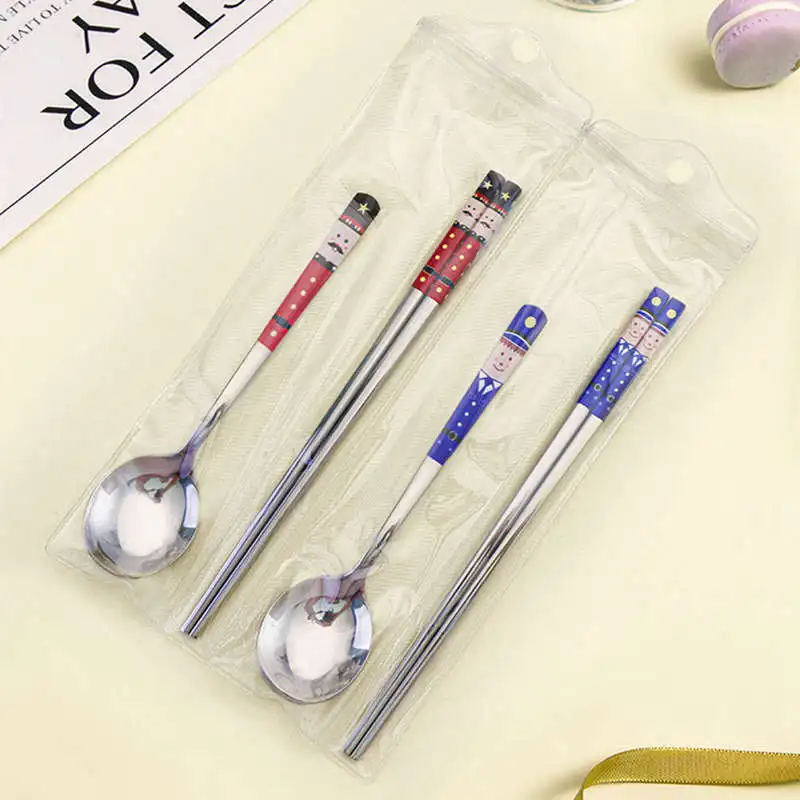 British Soldier Metal Spoon Chopsticks Set Tableware Cute Kawaii 304 Stainless Steel Kitchen Tableware Accessories