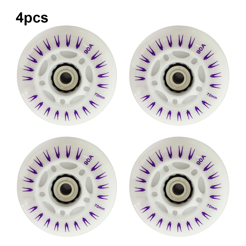 

4 Pieces Rollers Skates Wheels LED Lighting Skating Wheel Kit Professional
