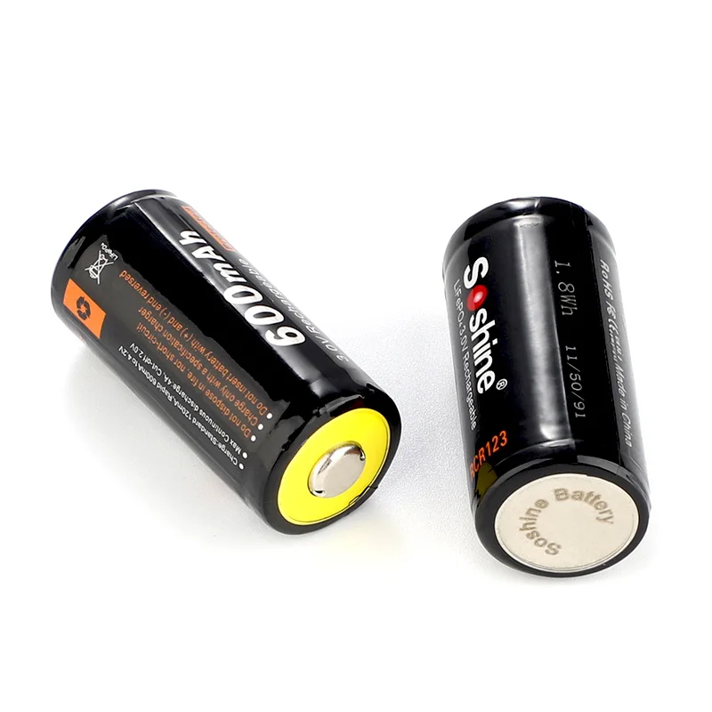Soshine 16340 RCR123 LiFePO4 3 2 V аккумулятор 0 600mAh перезаряжаемые защищенные батареи с