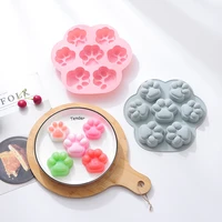 cat paw shape mousse cake mold dog paw jelly chocolate fudge silicone mold diy cake decoration tool baking accessories 2019 5cm