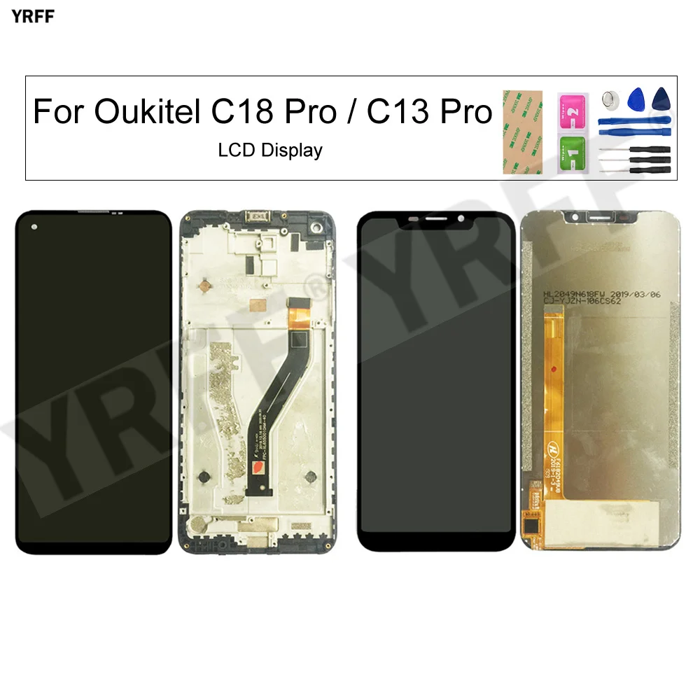 

With Frame Original Lcd Screens For Oukitel C18 Pro/C13 Pro LCD Display+Touch Screen Digitizer Phone Glass Panel 100% Tested