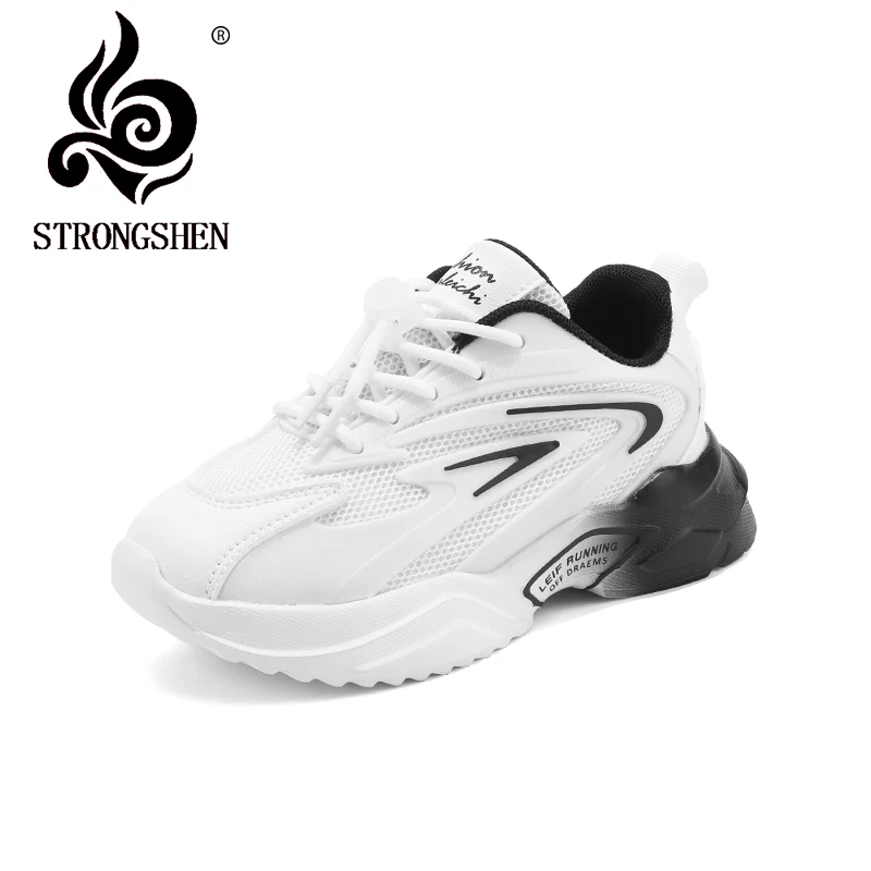 

STRONGSHEN Children's Shoes Autumn Running Casual Sneakers Breathable Mesh Upper Non-Slip Wear-Resistant Sole Fashion Boys Shoes