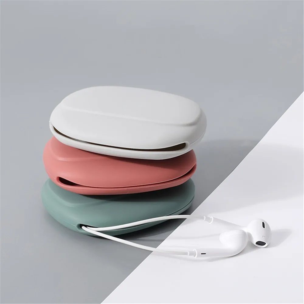 

Fashion Silicone Portable Wired Earphone Storage Box Mini Portable Creative Small Mobile Phone Charging Data Cable Finishing Bag