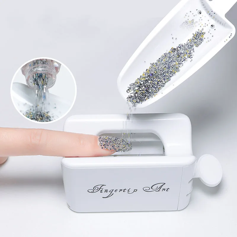 

Nails Art Glitter Powder Sequin Double Layer Manicure Tool Rhinestones Gems Decorations Recycling Box Storage Portable Container