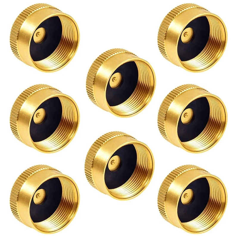 

8PCS Solid Brass Propane Bottle Caps Suitable For All 1LB Gas Refill Tank Cylinder Sealed Protect Cap For Outdoor Stove