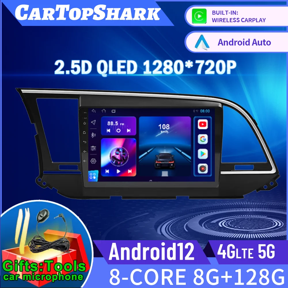 

CarTopShark 9 "Android car radio multimedia video player navigation stereo GPS for Hyundai ELANTRA 14-18 series smart display