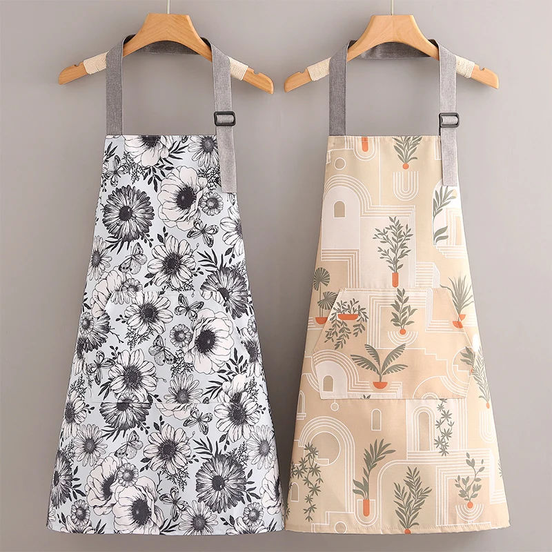 

Новинка летняя парусиновая фартук для женщин домашняя кухня защита от загрязнений дышащая в иностранном стиле Симпатичная кулинарная Тали...